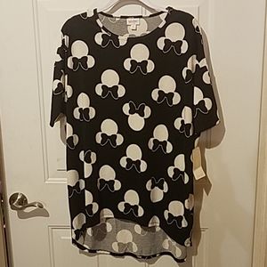 Lularoe medium black & white Minnie Mouse Irma